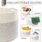 2Pcs Coiled Rope Storage Basket Woven Cotton Large Toy Laundry Bins Organizer